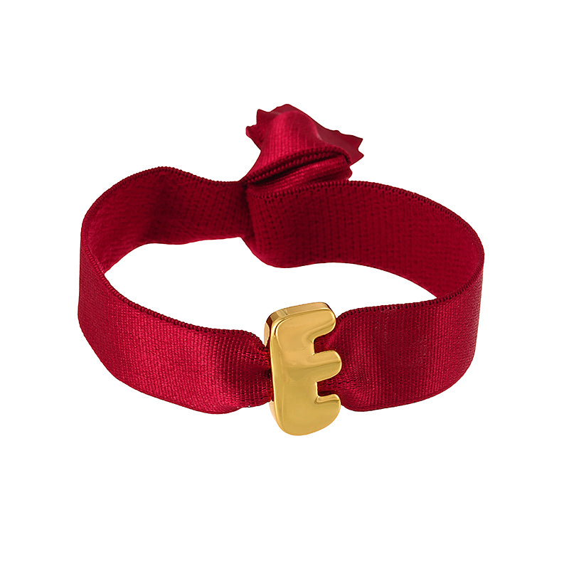A Copper 26 Letter Velvet Elastic Bracelet