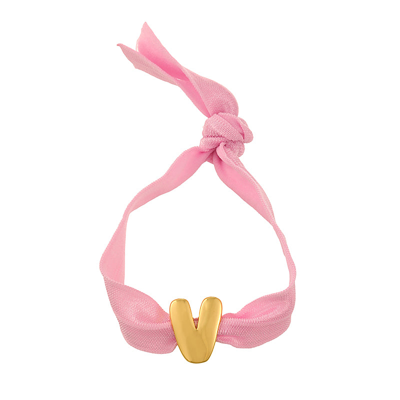 A Copper 26 Letter Velvet Elastic Bracelet