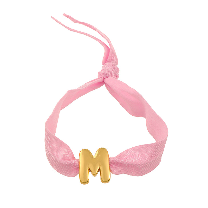 A Copper 26 Letter Velvet Elastic Bracelet