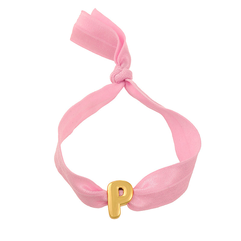 A Copper 26 Letter Velvet Elastic Bracelet