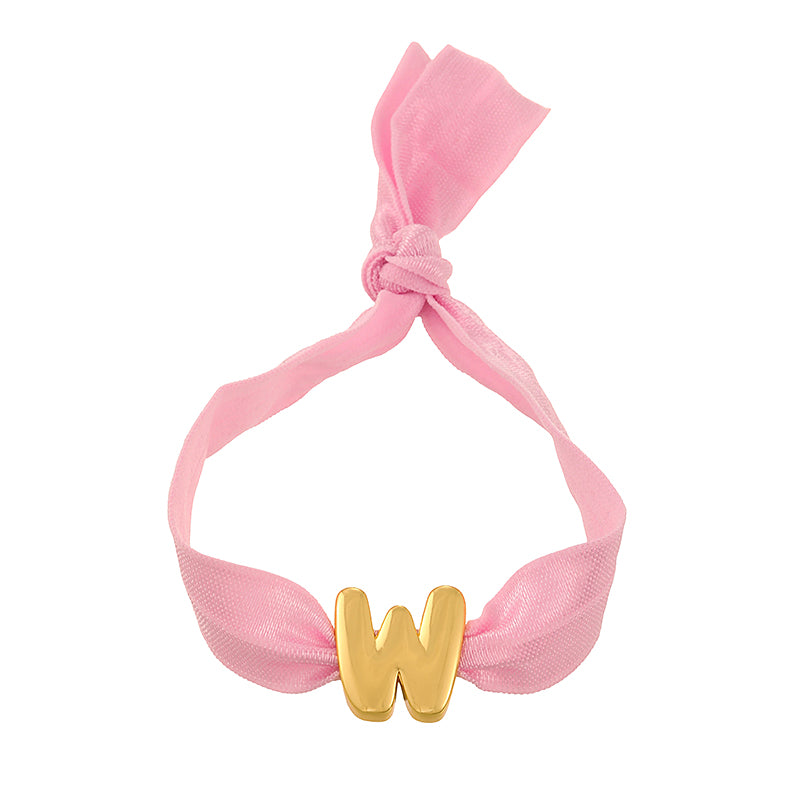 A Copper 26 Letter Velvet Elastic Bracelet