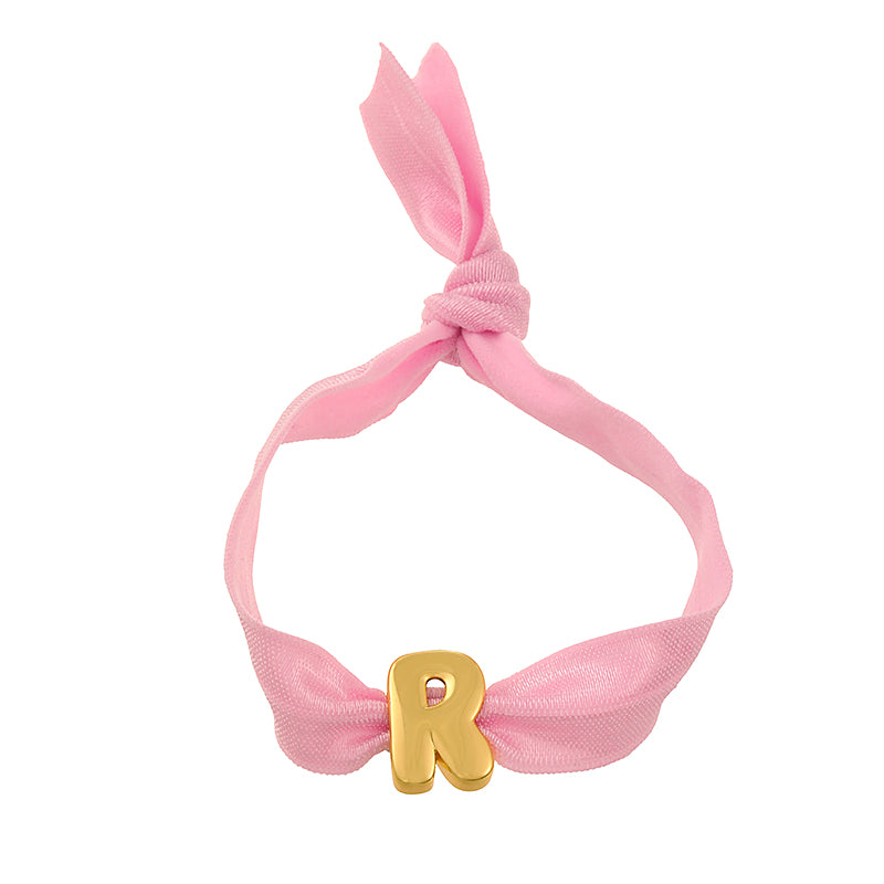 A Copper 26 Letter Velvet Elastic Bracelet