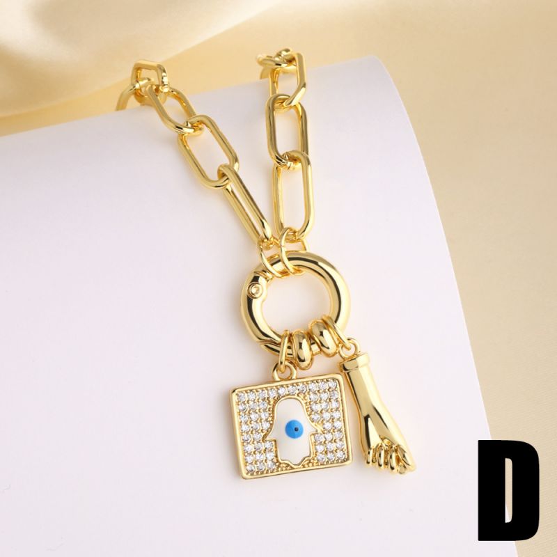 A Copper And Diamond Eye Necklace