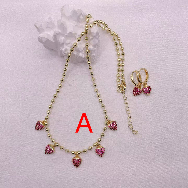 A Copper And Diamond-encrusted Strawberry Necklace