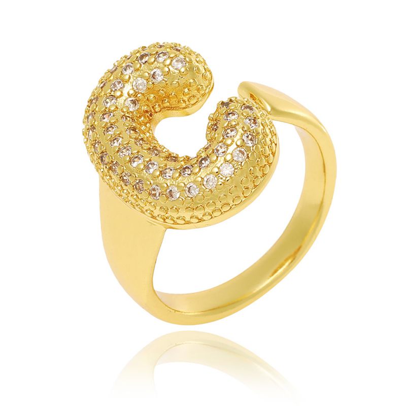 A Copper Diamond 26 Letter Open Ring