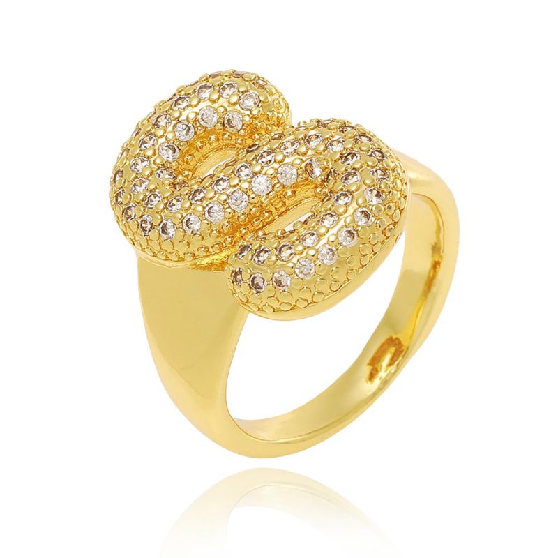 A Copper Diamond 26 Letter Open Ring