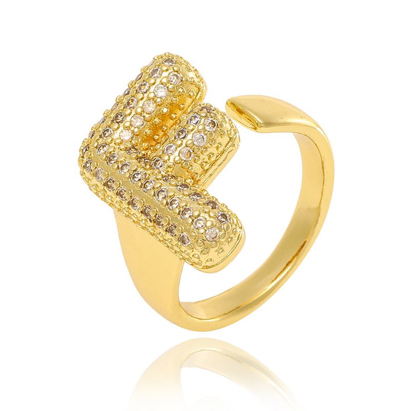 A Copper Diamond 26 Letter Open Ring