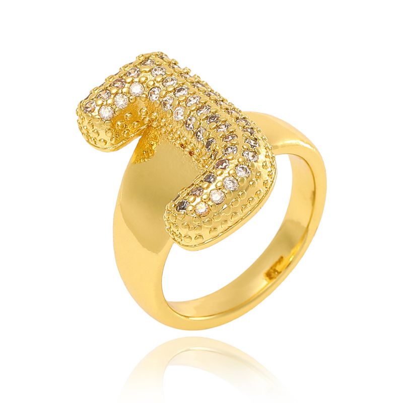 A Copper Diamond 26 Letter Open Ring