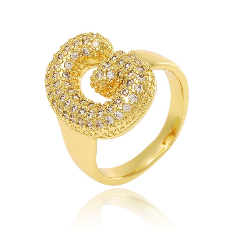 A Copper Diamond 26 Letter Open Ring