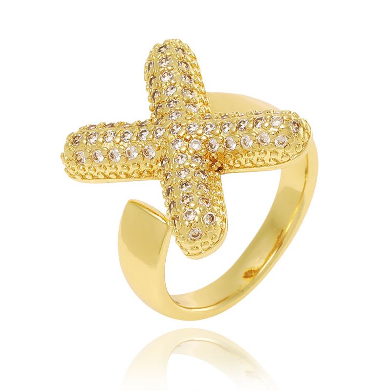 A Copper Diamond 26 Letter Open Ring