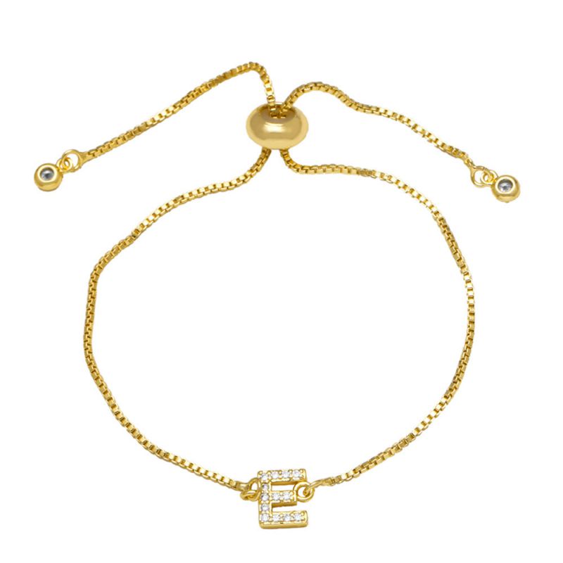 A Copper Diamond 26 Letter Pull-out Bracelet