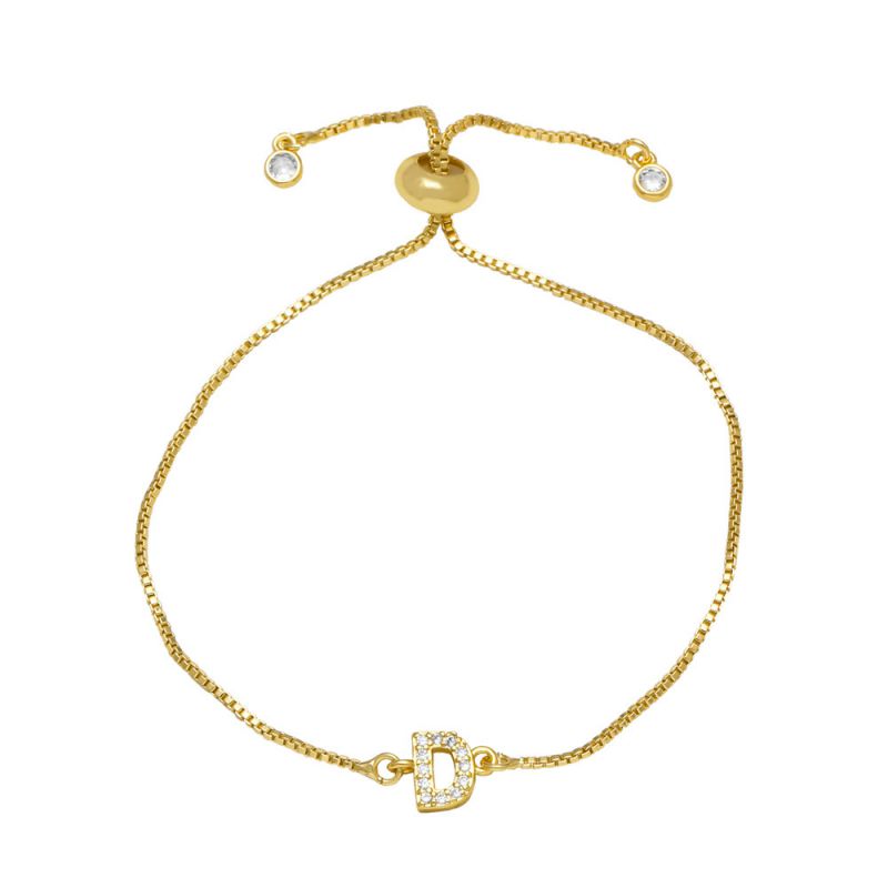 A Copper Diamond 26 Letter Pull-out Bracelet