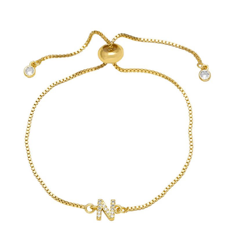 A Copper Diamond 26 Letter Pull-out Bracelet