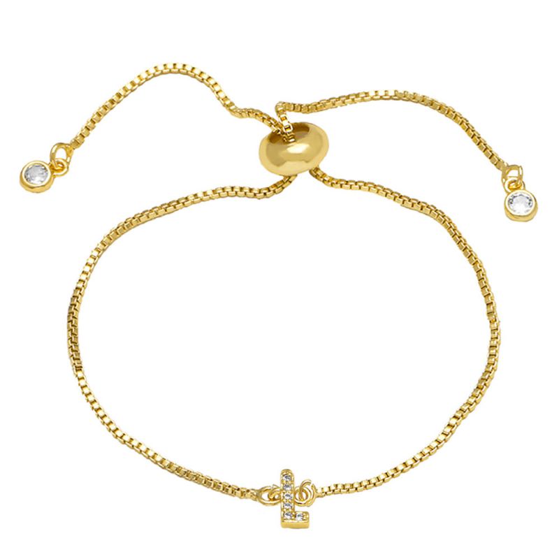 A Copper Diamond 26 Letter Pull-out Bracelet