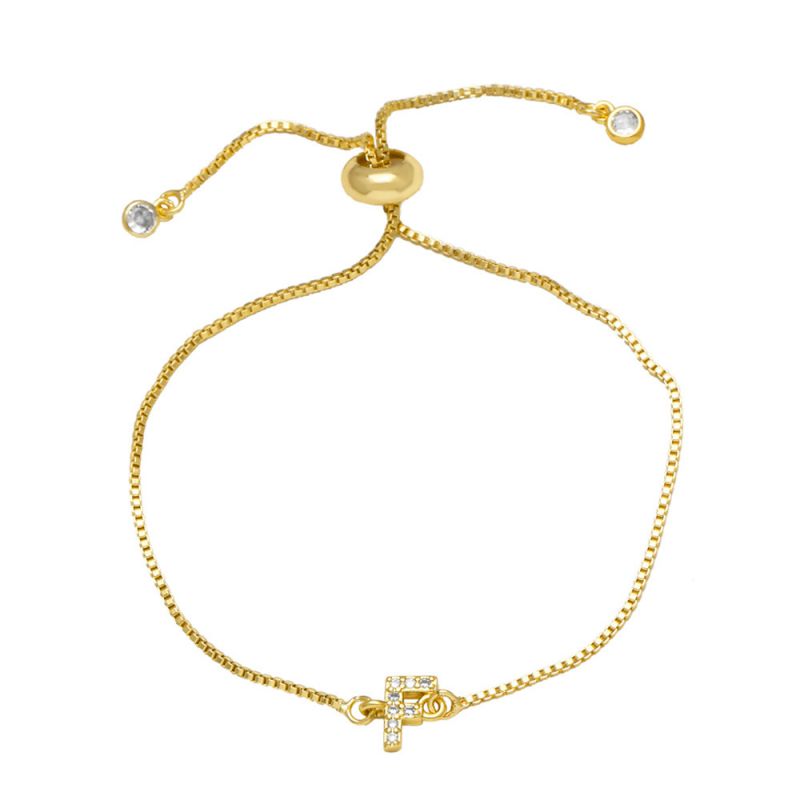 A Copper Diamond 26 Letter Pull-out Bracelet