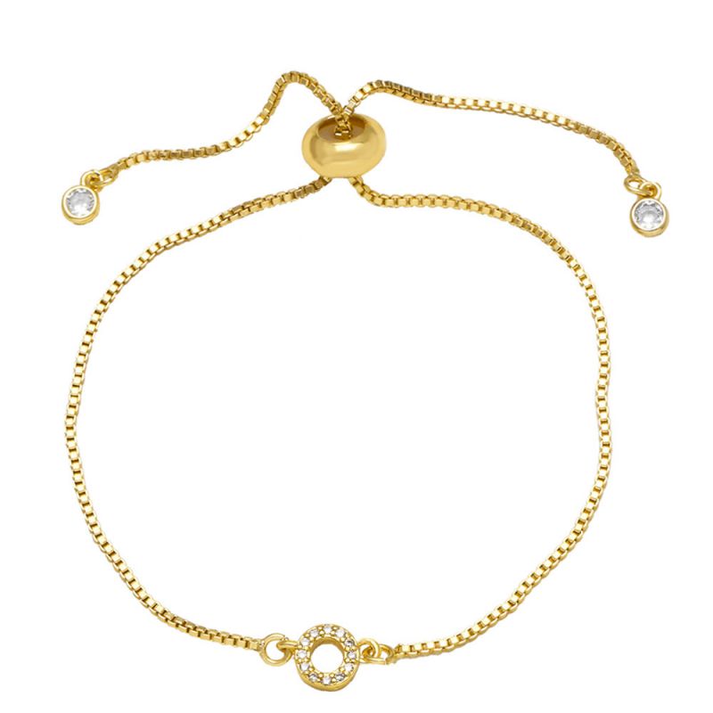 A Copper Diamond 26 Letter Pull-out Bracelet