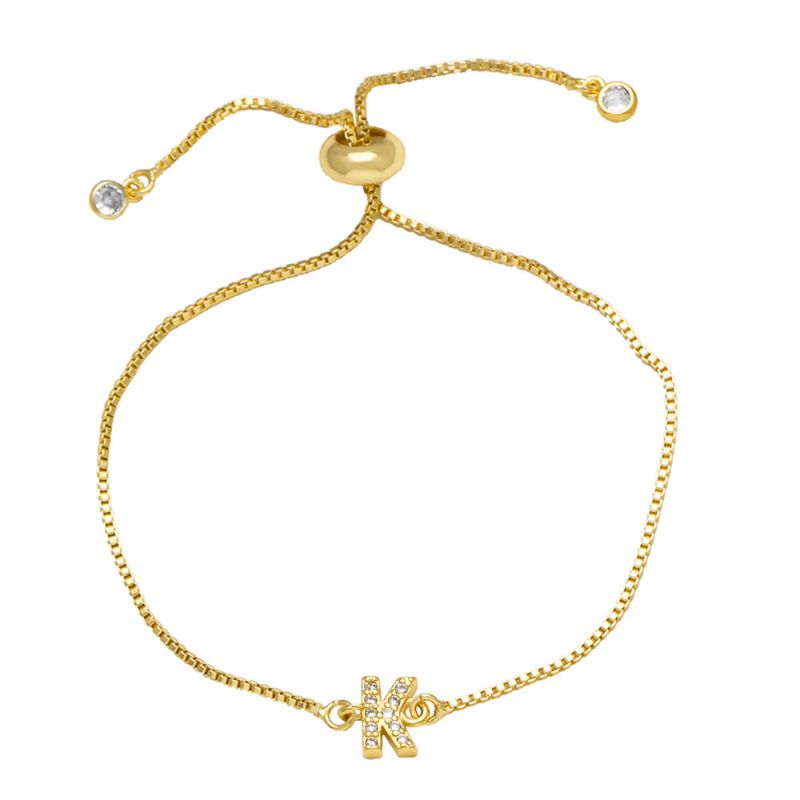 A Copper Diamond 26 Letter Pull-out Bracelet