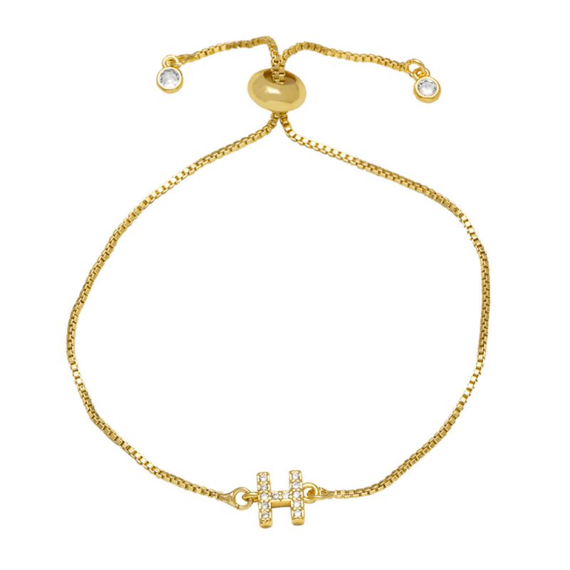 A Copper Diamond 26 Letter Pull-out Bracelet