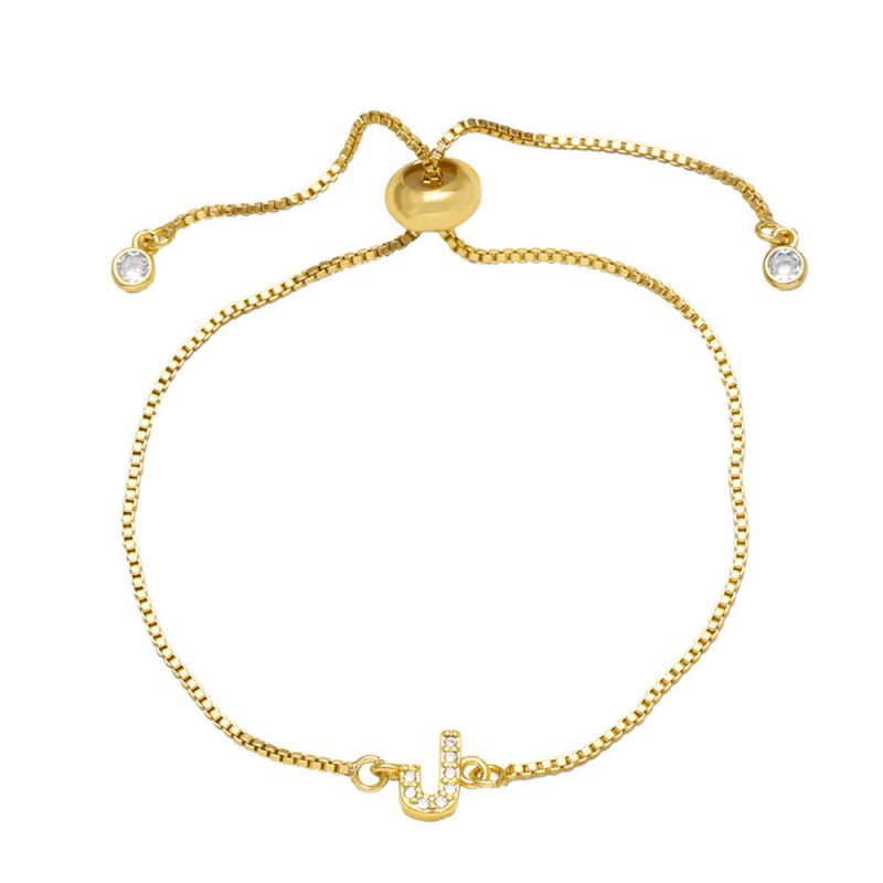 A Copper Diamond 26 Letter Pull-out Bracelet