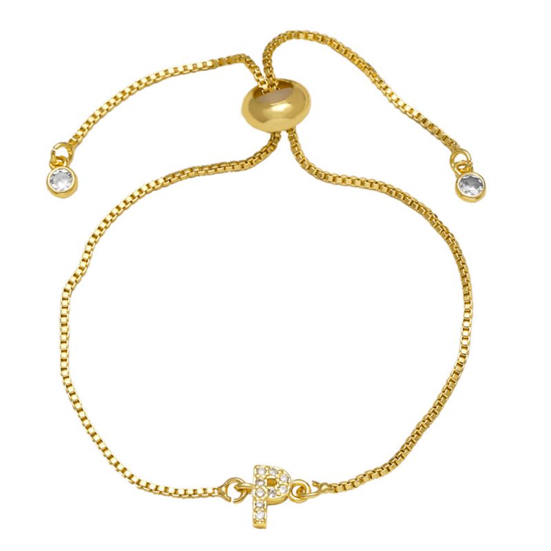 A Copper Diamond 26 Letter Pull-out Bracelet