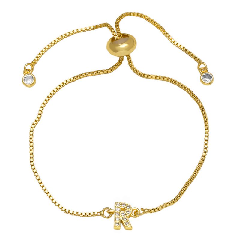 A Copper Diamond 26 Letter Pull-out Bracelet