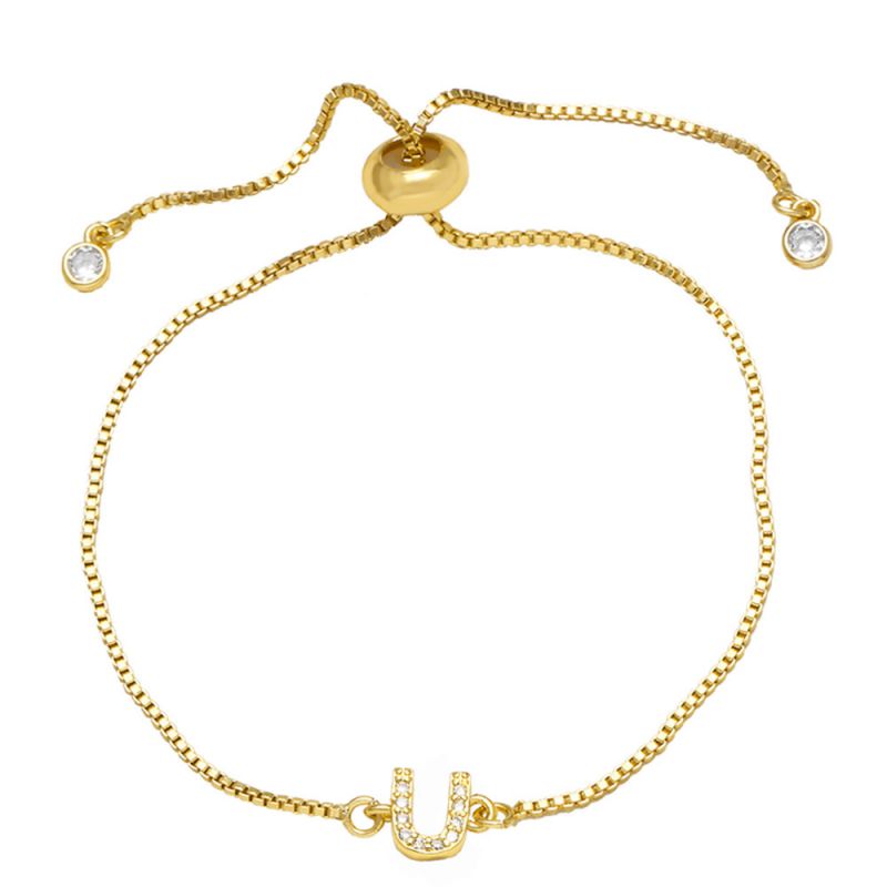 A Copper Diamond 26 Letter Pull-out Bracelet