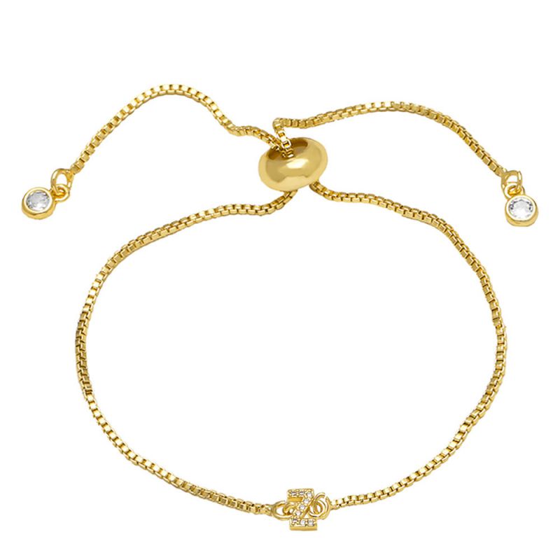 A Copper Diamond 26 Letter Pull-out Bracelet