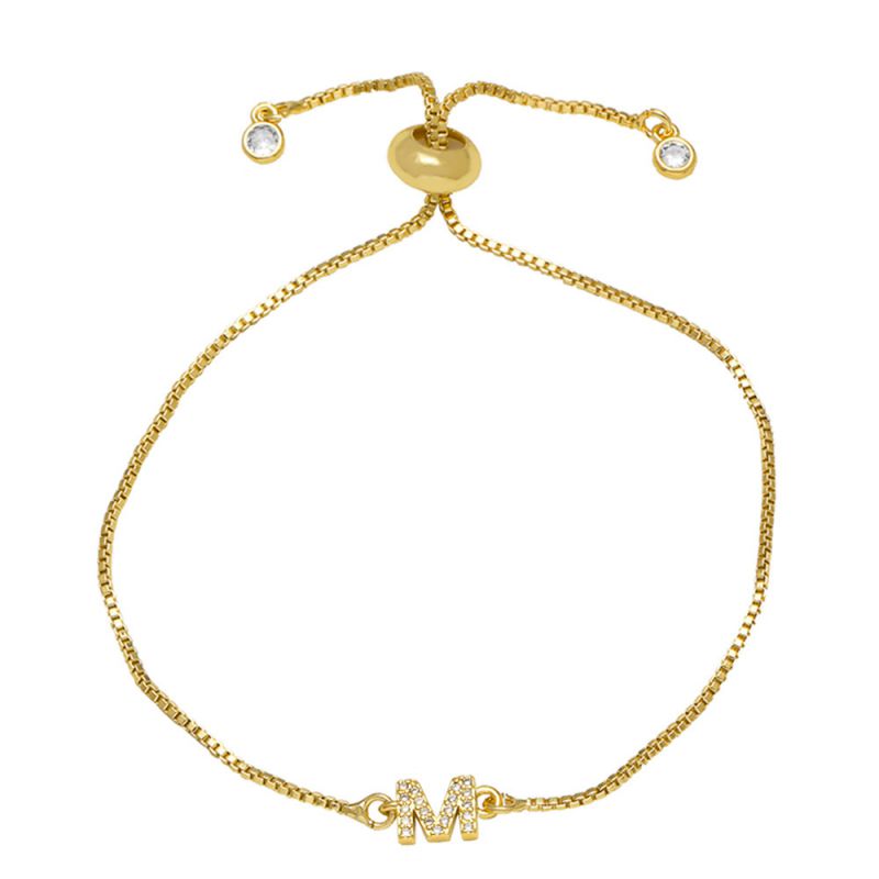 A Copper Diamond 26 Letter Pull-out Bracelet