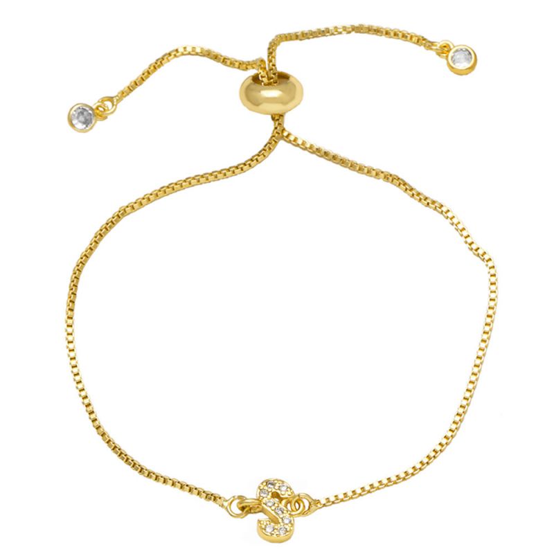 A Copper Diamond 26 Letter Pull-out Bracelet