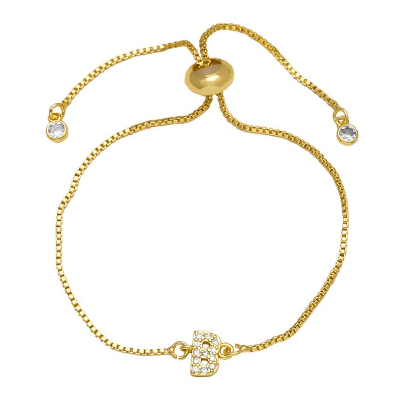 A Copper Diamond 26 Letter Pull-out Bracelet