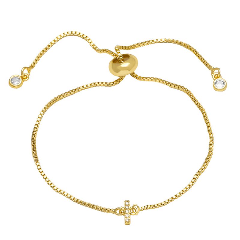 A Copper Diamond 26 Letter Pull-out Bracelet