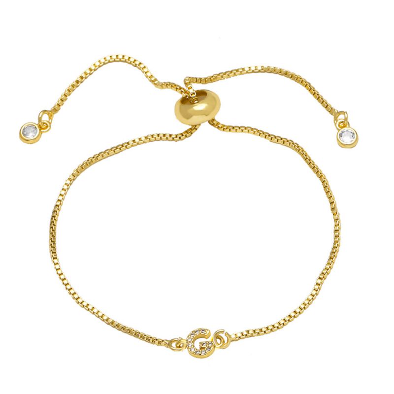 A Copper Diamond 26 Letter Pull-out Bracelet