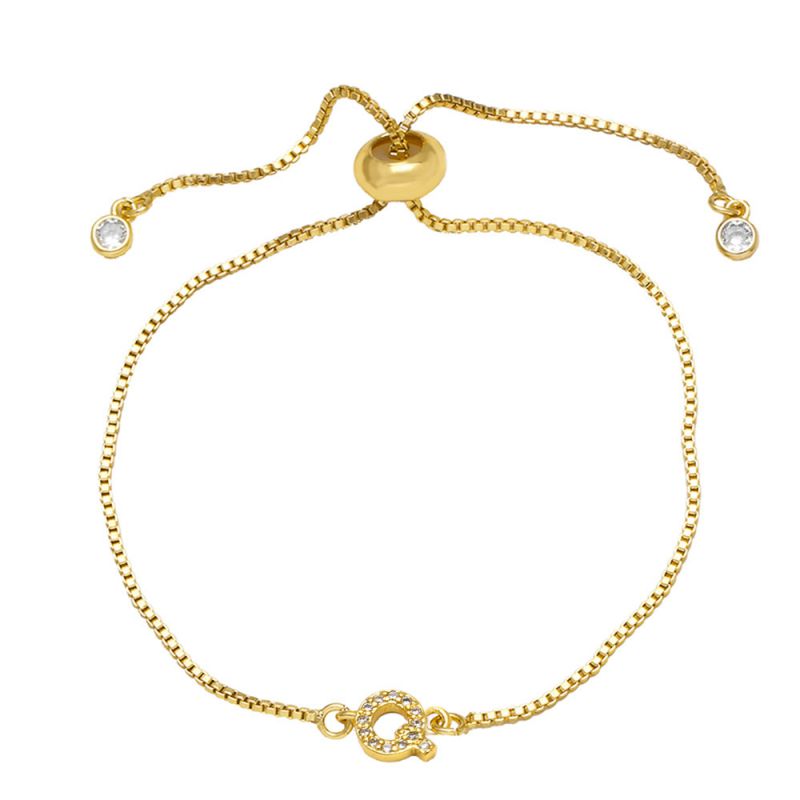 A Copper Diamond 26 Letter Pull-out Bracelet