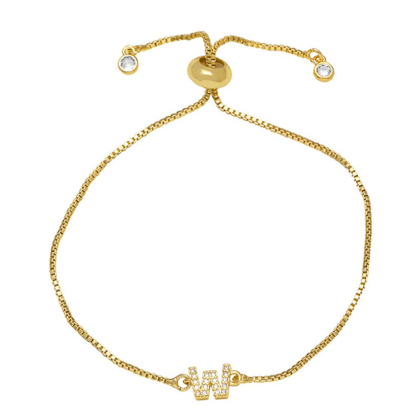 A Copper Diamond 26 Letter Pull-out Bracelet