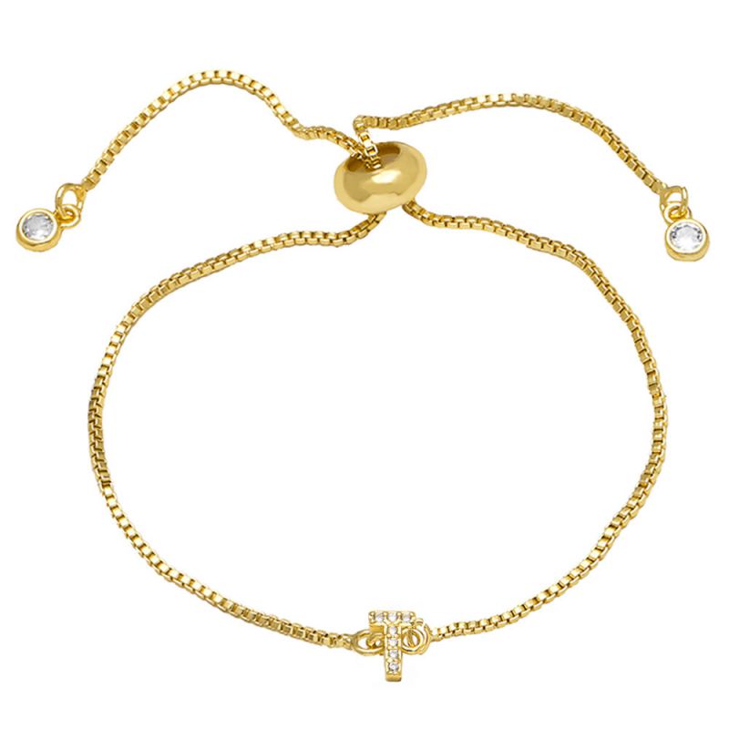 A Copper Diamond 26 Letter Pull-out Bracelet