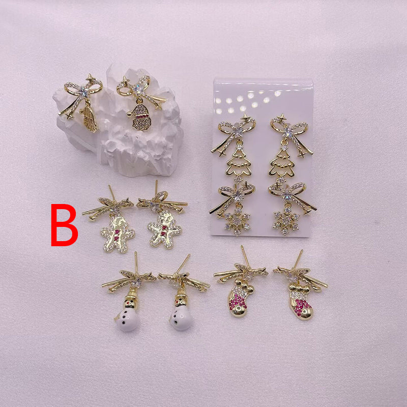 A Copper Diamond Bow Earrings