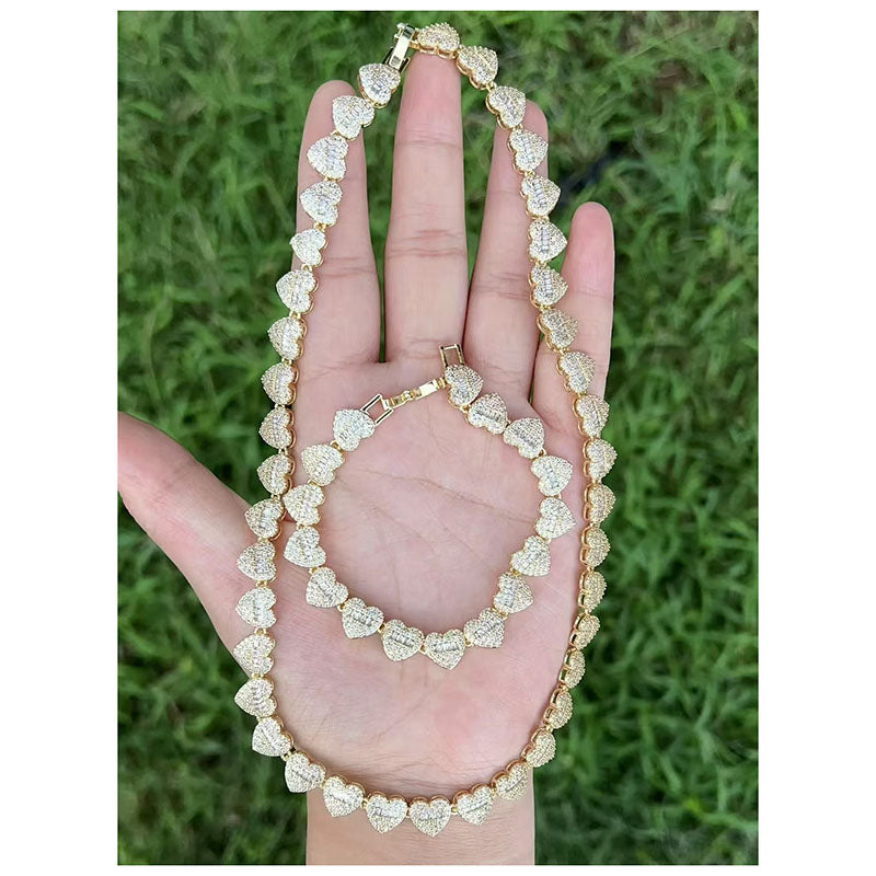 A Copper Diamond Heart Bracelet