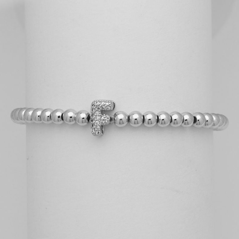 A Copper Gold-plated Beaded Diamond 26 Letter Bracelet