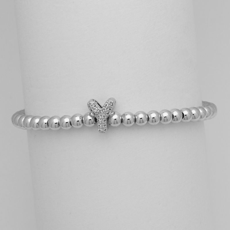 A Copper Gold-plated Beaded Diamond 26 Letter Bracelet