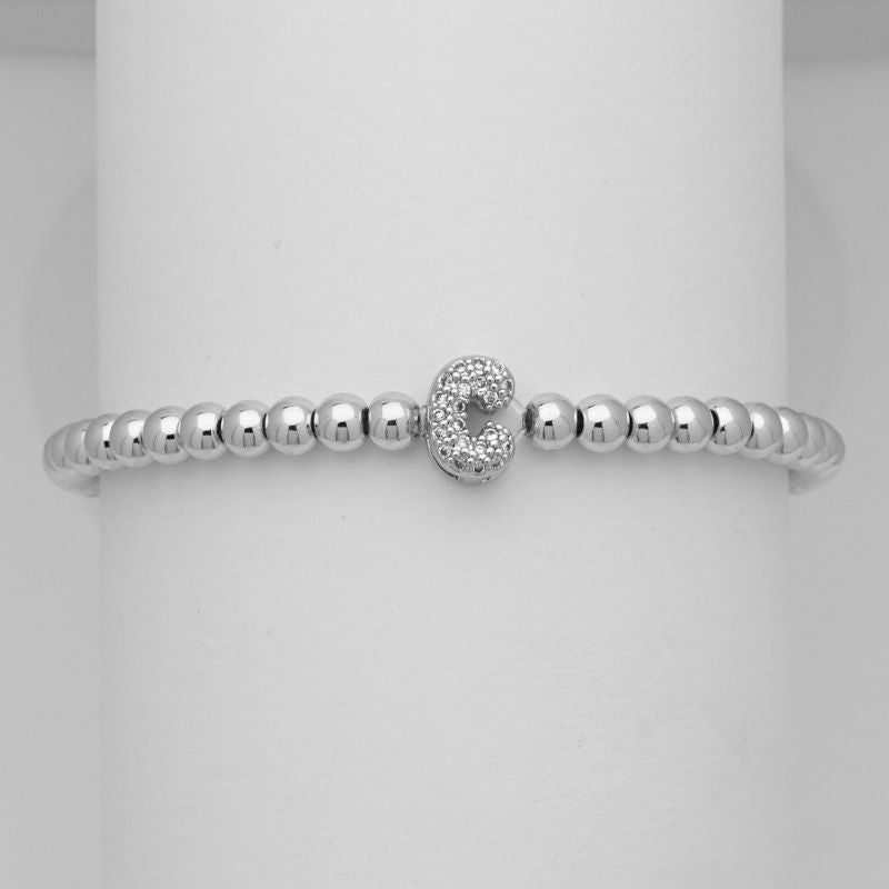 A Copper Gold-plated Beaded Diamond 26 Letter Bracelet