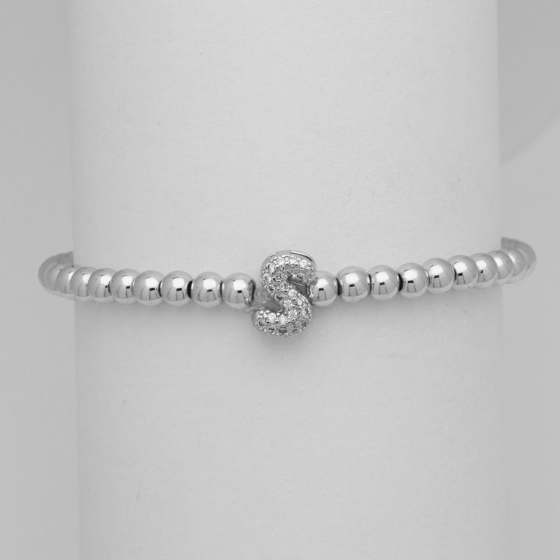 A Copper Gold-plated Beaded Diamond 26 Letter Bracelet