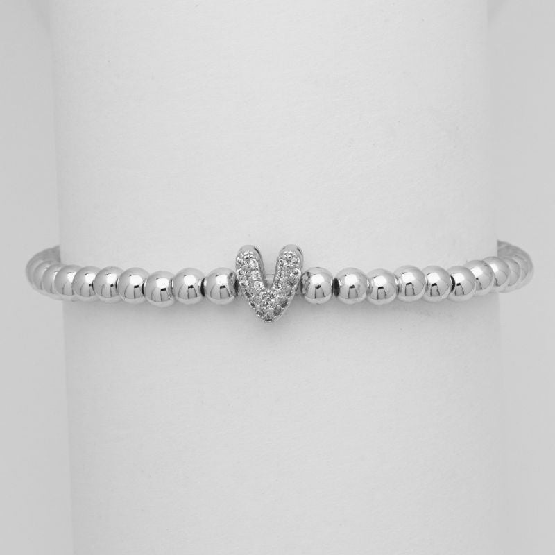 A Copper Gold-plated Beaded Diamond 26 Letter Bracelet