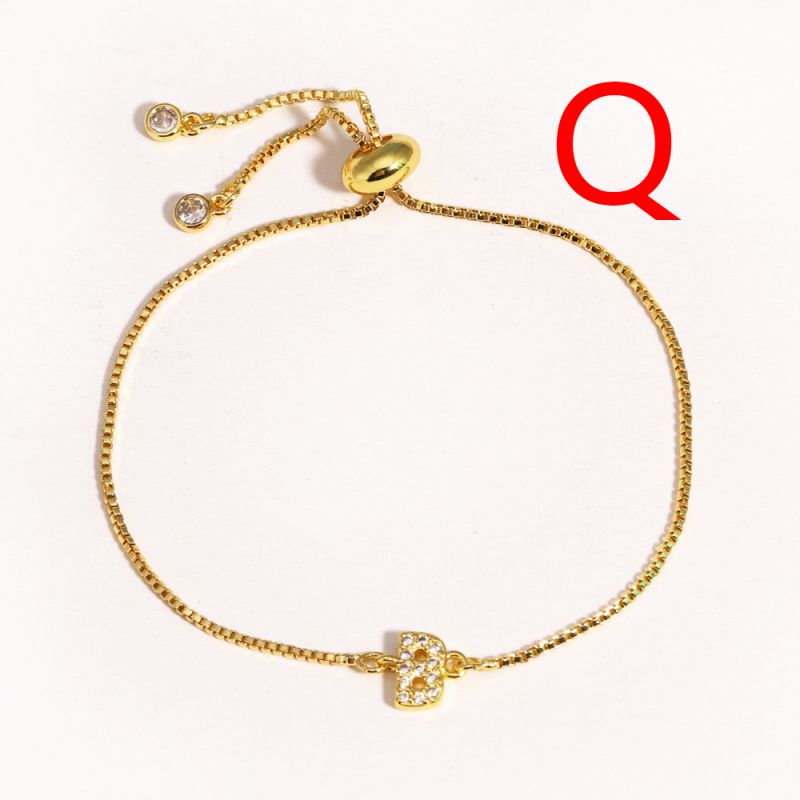 A Copper Inlaid Zirconium 26 Letter Bracelet