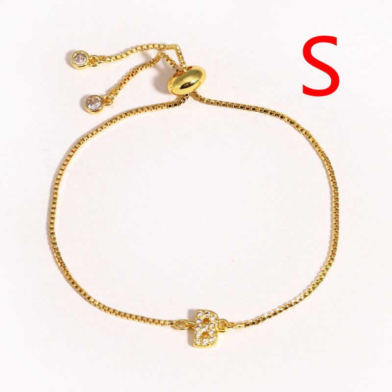 A Copper Inlaid Zirconium 26 Letter Bracelet