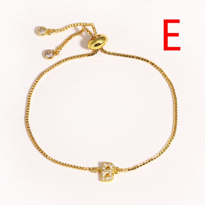 A Copper Inlaid Zirconium 26 Letter Bracelet