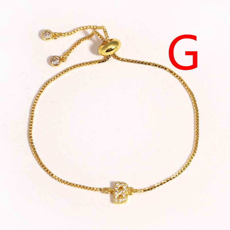 A Copper Inlaid Zirconium 26 Letter Bracelet