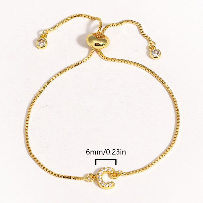 A Copper Inlaid Zirconium 26 Letter Bracelet