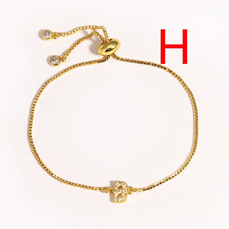 A Copper Inlaid Zirconium 26 Letter Bracelet