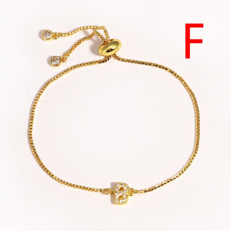 A Copper Inlaid Zirconium 26 Letter Bracelet