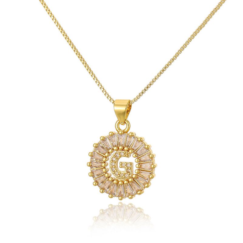 A Copper Inlaid Zirconium 26 Letter Necklace